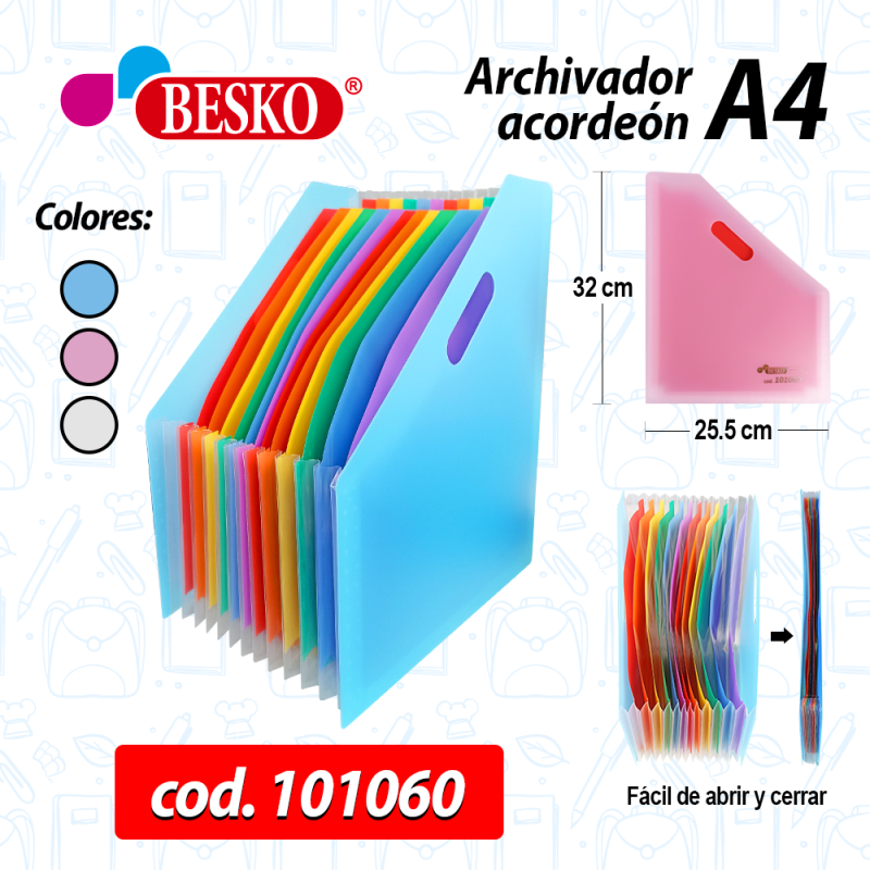 ARCHIVADOR A4 ACORDEÓN - Cod. 101060