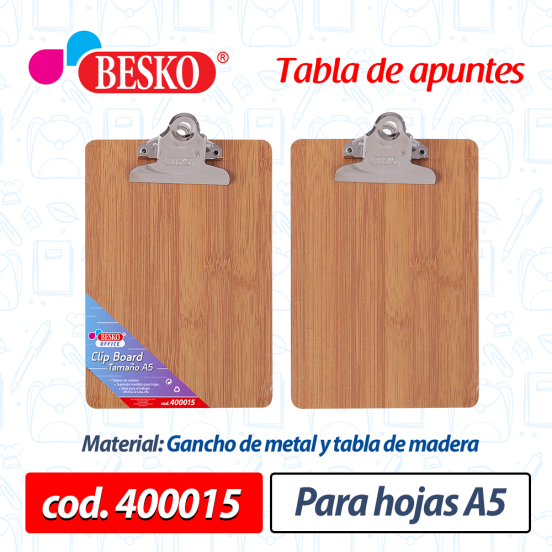 TABLERO DE MADERA BESKO A4 - cod.400015