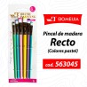 PINCEL DE MADERA RECTO (COLORES PASTEL) - Cod.563045