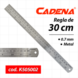 REGLA DE METAL 30CM 0.7MM -...
