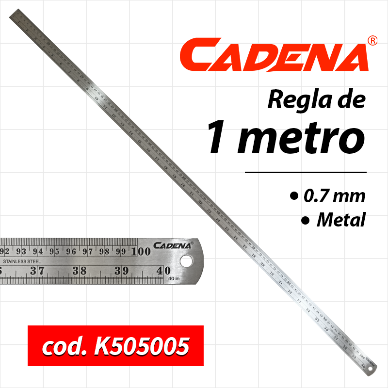 REGLA DE METAL 100CM 0.7MM - CADENA