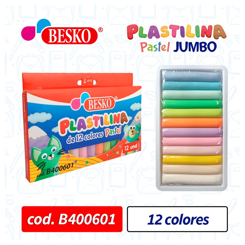 PLASTILINA PASTEL JUMBO - Cod.B400601