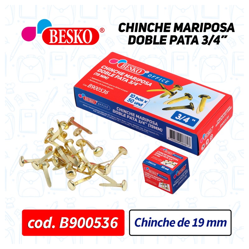 CHINCHE MARIPOSA DOBLE PATA 3/4" 19MM - Cod.B900536
