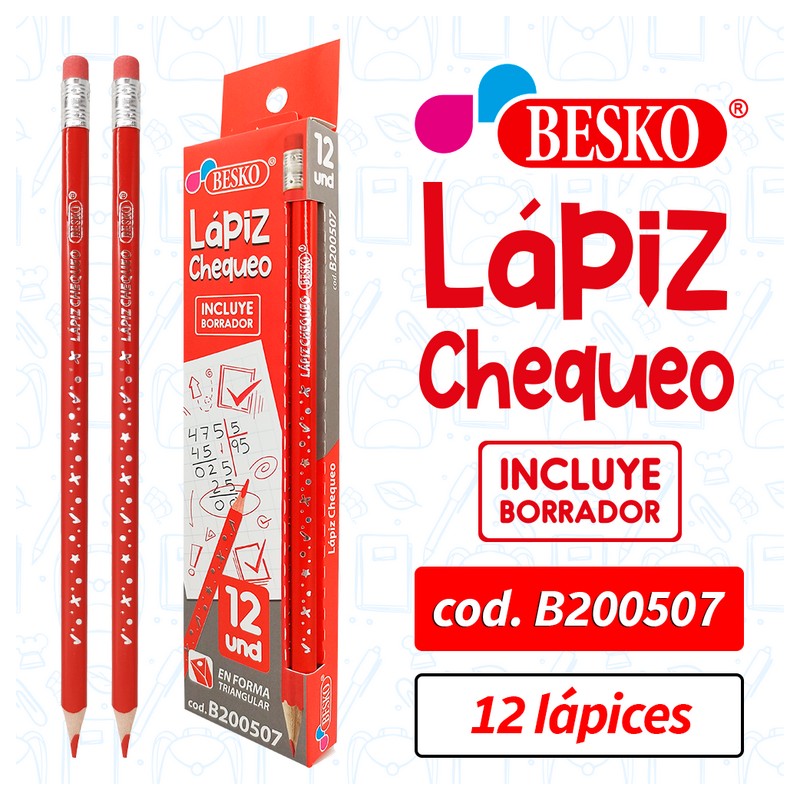 LAPIZ CHEQUEO BESKO C/BORRADOR - Cod.B200507