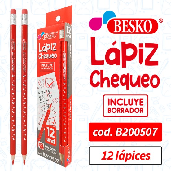 LAPIZ CHEQUEO BESKO C/BORRADOR - Cod.B200507