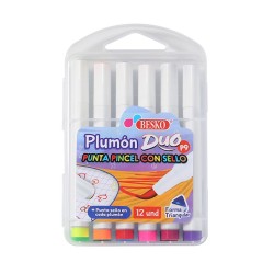 PLUMON DUO P9 PUNTA PINCEL CON SELLO - Cod.B250279