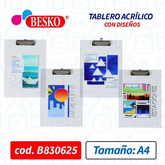 TABLERO ACRILICO "A4" DISEÑOS - Cod.B830625