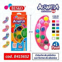 ACUARELA A3 - 12 COLORES - Cod.B415652