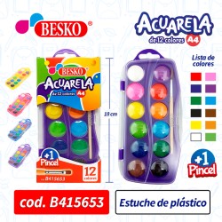 ACUARELA A4 - 12 COLORES -...