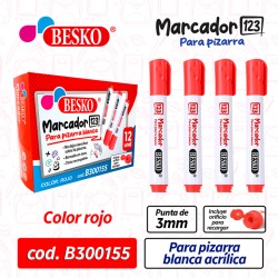 MARCADOR PIZARRA 123 (ROJO)...