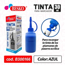 TINTA PARA MARCADOR DE PIZARRA 30ML (AZUL)/BOX 20 UND - Cod.B300166