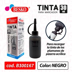 TINTA PARA MARCADOR DE PIZARRA 30ML (NEGRO) BOX 20 UND - Cod.B300167