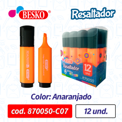870050-C07 - Resaltador NARANJA x 01 doc. (B48)