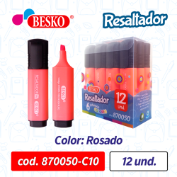 870050-C10 - Resaltador ROSADO x 01 doc. (B48)