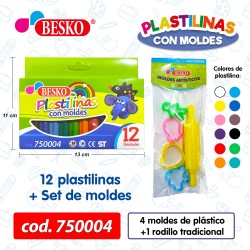 PLASTILINA 12 COLORES CON...