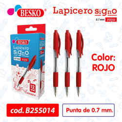 LAPICERO BESKO 0.7MM - COLOR ROJO - COD.B255014