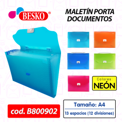 MALETIN PORTA DOCUMENTOS A4 "G44" BESKO - Cod.B800902