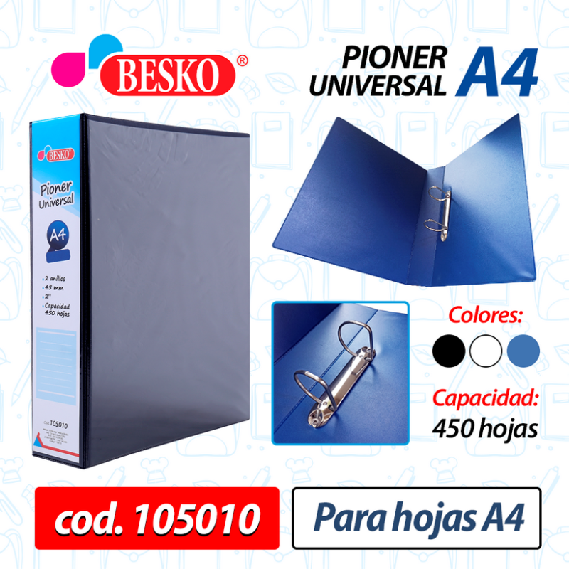 ARCHIVADOR DE PLASTICO A4 - Cod.105010
